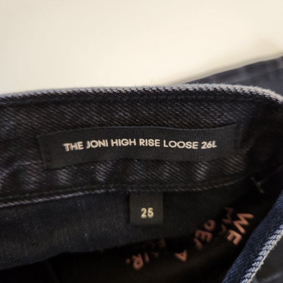 Aritzia Denim Forum Joni High Rise Loose Straight Leg Jeans Black Button Fly 25 - Picture 14 of 16